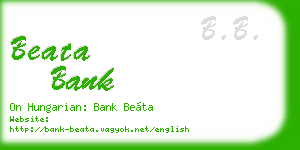 beata bank business card